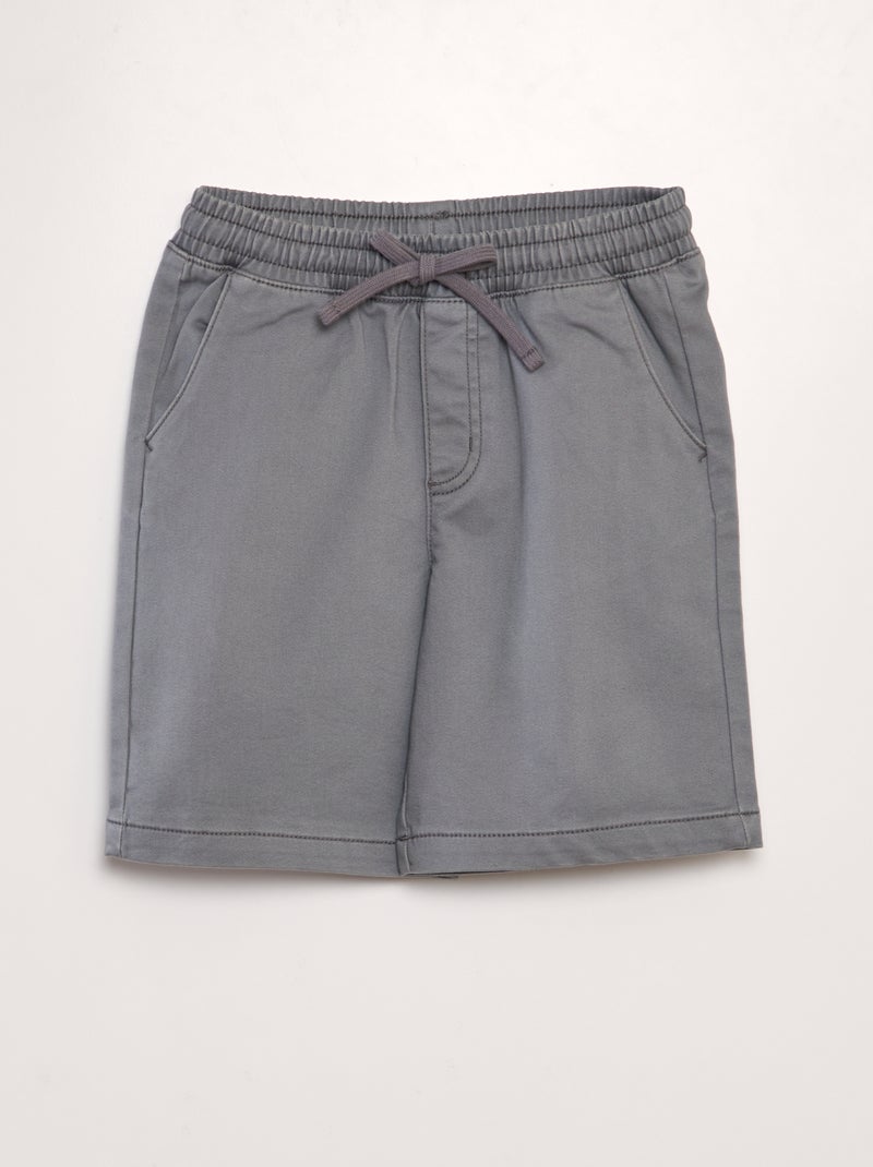 Bermudas com cós elástico CINZA - Kiabi