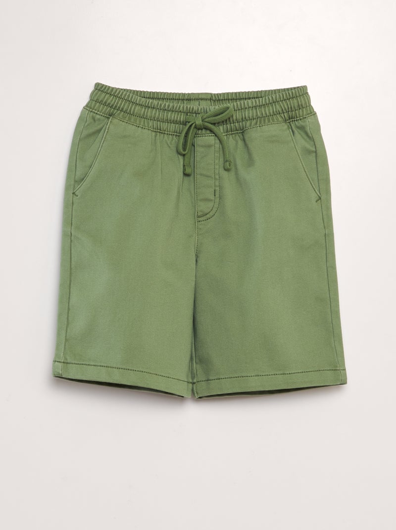 Bermudas com cós elástico VERDE - Kiabi
