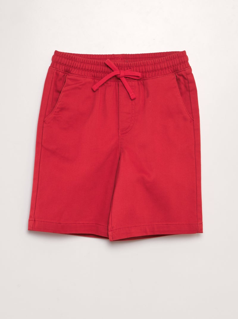 Bermudas com cós elástico VERMELHO - Kiabi