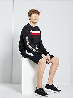 Menino 10-18 anos - Bermudas com faixas - Kiabi