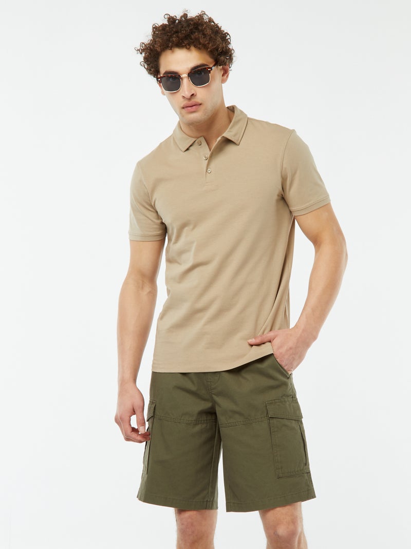 Bermudas com vários bolsos CAQUI - Kiabi