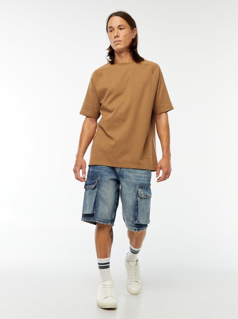Bermudas com vários bolsos de ganga Azul - Kiabi