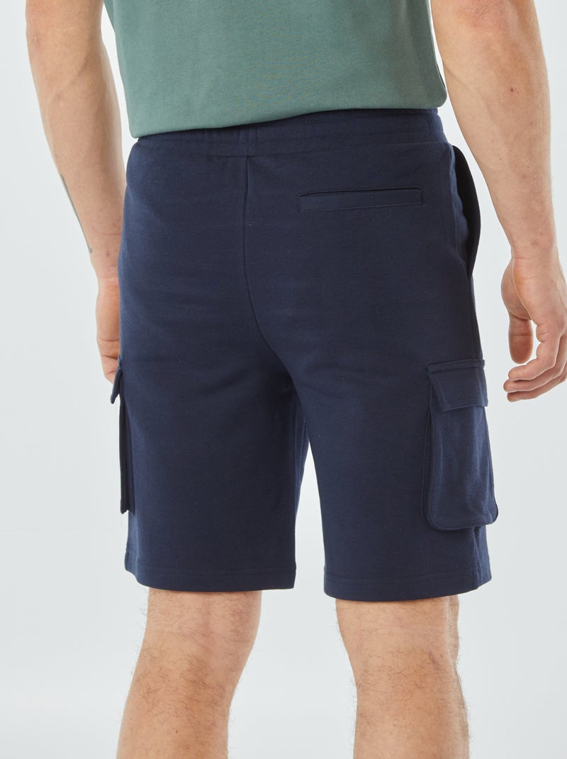 Bermudas com vários bolsos em moletão AZUL - Kiabi