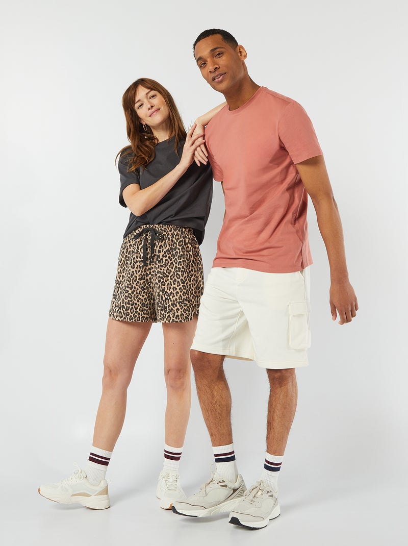 Bermudas com vários bolsos em moletão BRANCO - Kiabi
