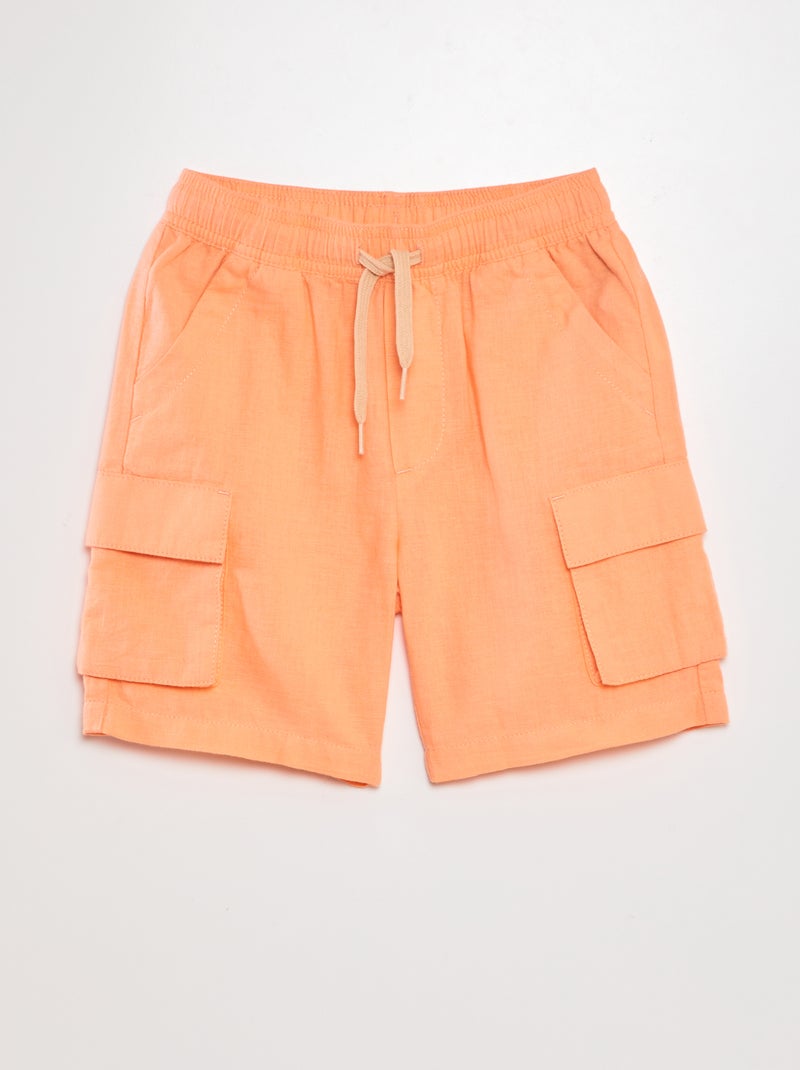 Bermudas com vários bolsos LARANJA - Kiabi