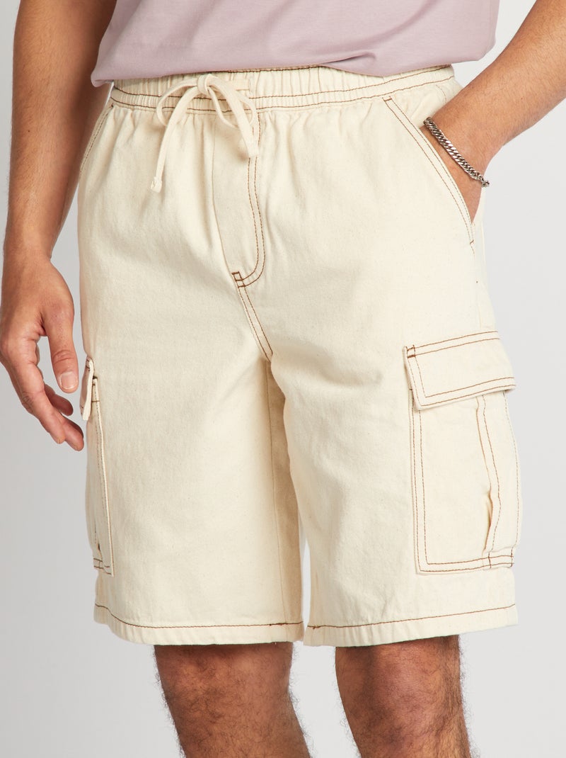 Bermudas com vários bolsos undyed BEGE - Kiabi