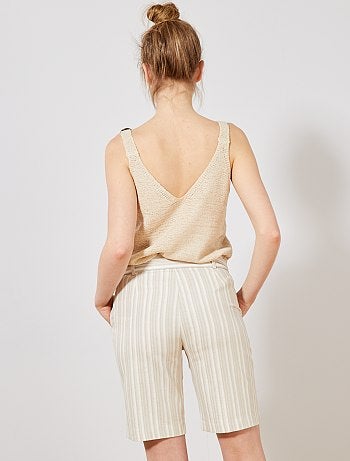 Bermudas de algodão e linho - Kiabi