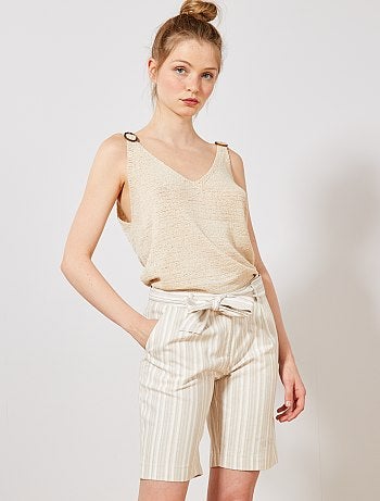 Bermudas de algodão e linho - Kiabi