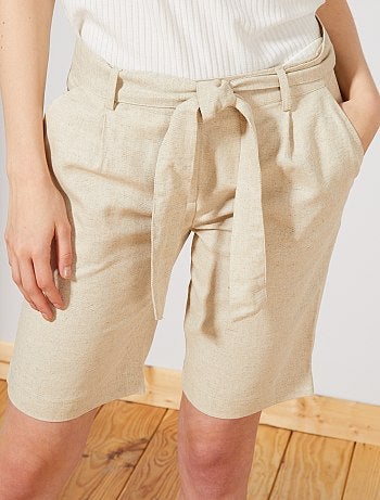 Bermudas de algodão e linho - Kiabi