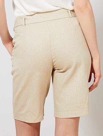 Bermudas de algodão e linho - Kiabi