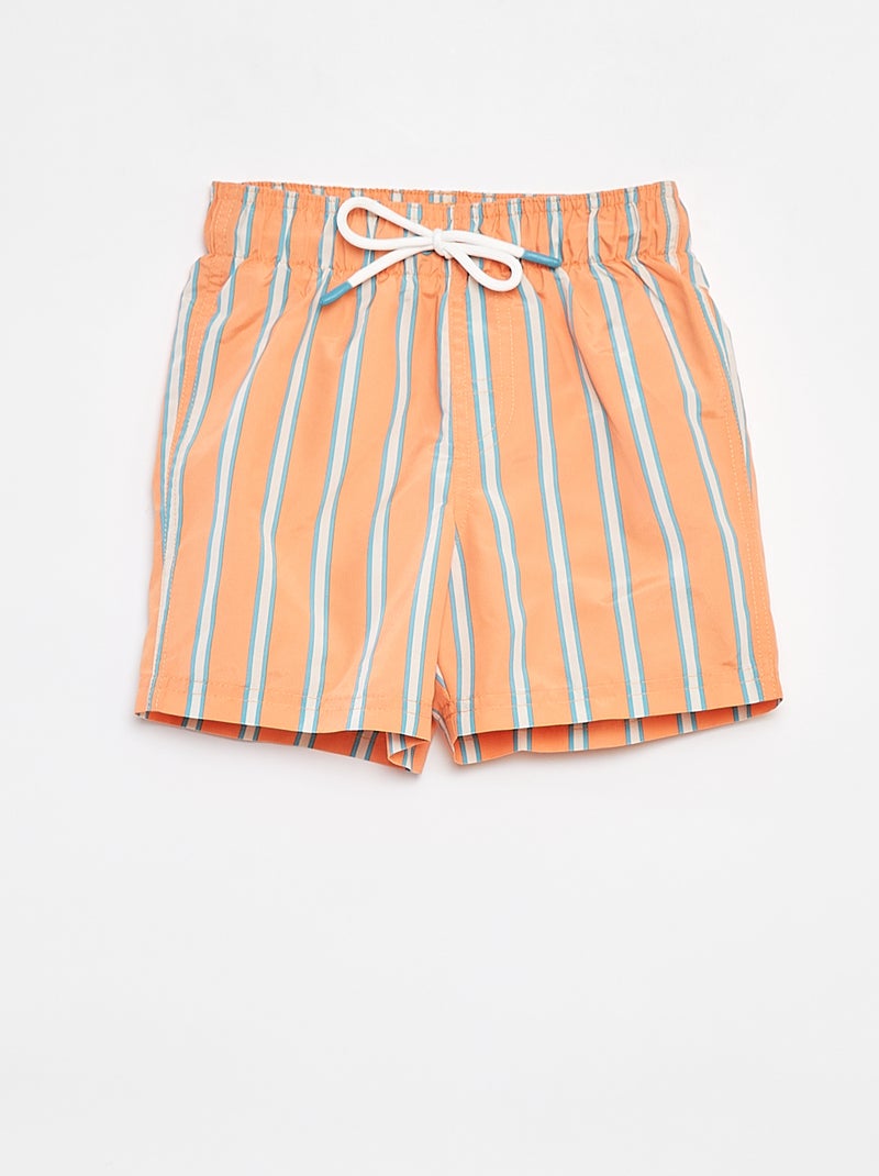 Bermudas de banho às riscas LARANJA - Kiabi