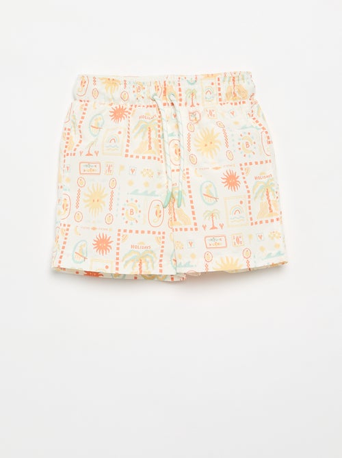 Bermudas de banho com estampado integral 'mar' - Kiabi