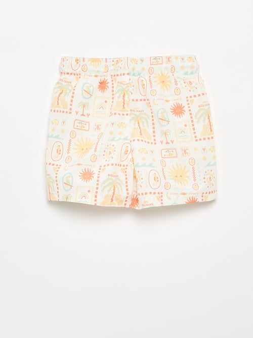 Bermudas de banho com estampado integral 'mar' - Kiabi