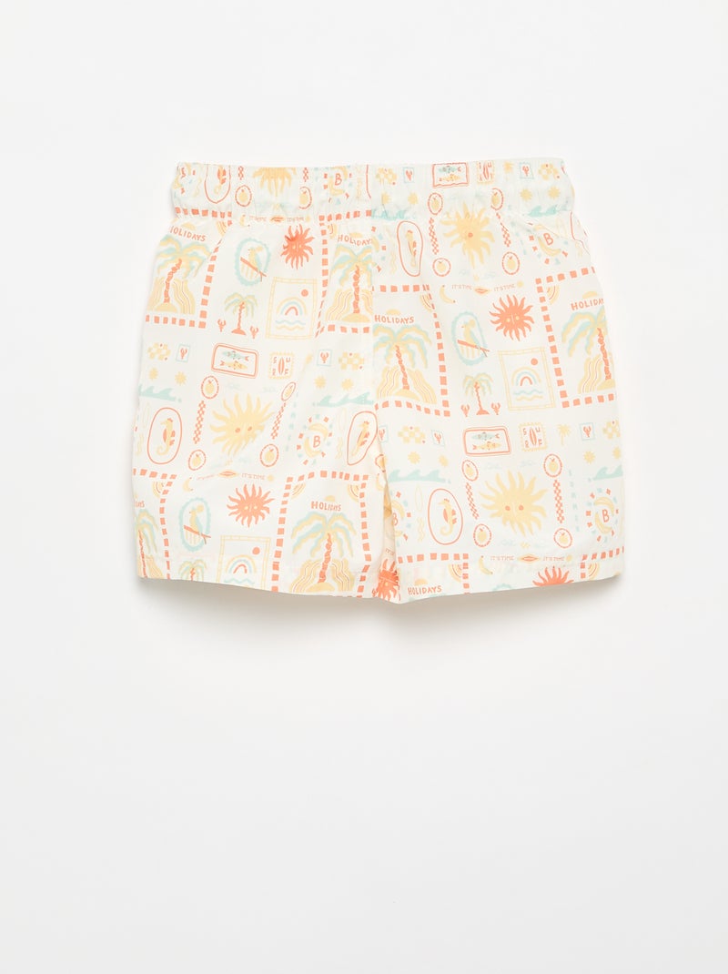 Bermudas de banho com estampado integral 'mar' Branco - Kiabi