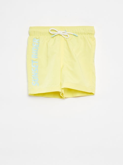 Bermudas de banho lisas com cordões para apertar - Kiabi