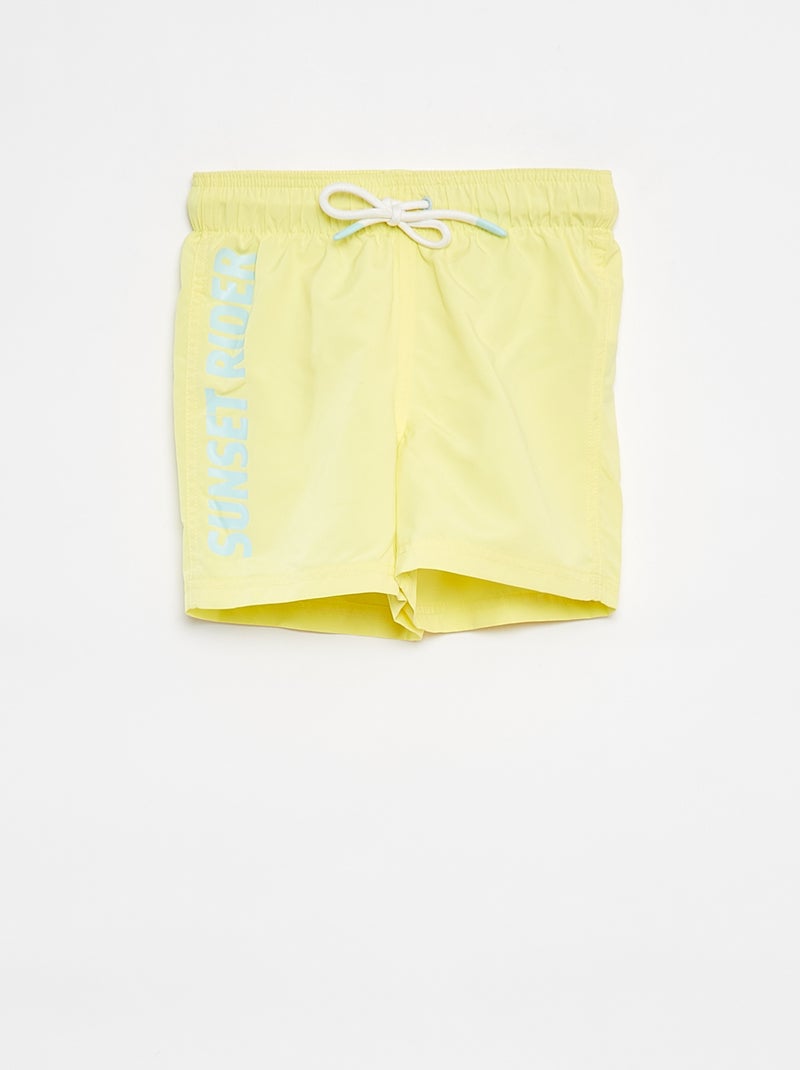 Bermudas de banho lisas com cordões para apertar AMARELO - Kiabi