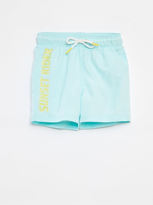 Bermudas de banho lisas com cordões para apertar - Kiabi