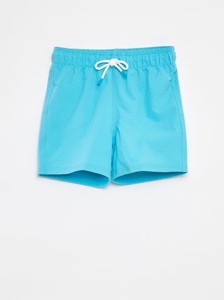 Bermudas de banho lisas com cordões para apertar