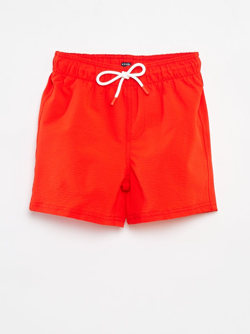 Bermudas de banho lisas com cordões para apertar VERMELHO - Kiabi