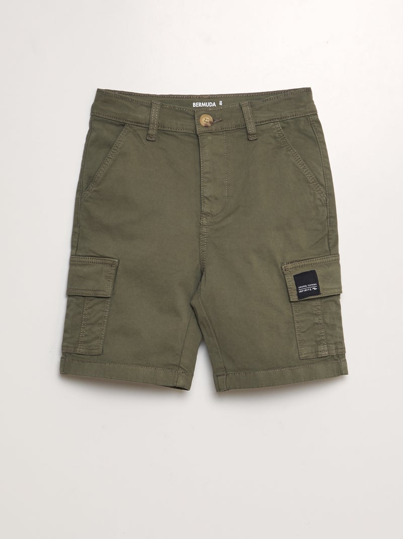 Bermudas de corte a direito ajustáveis com bolsos CAQUI - Kiabi