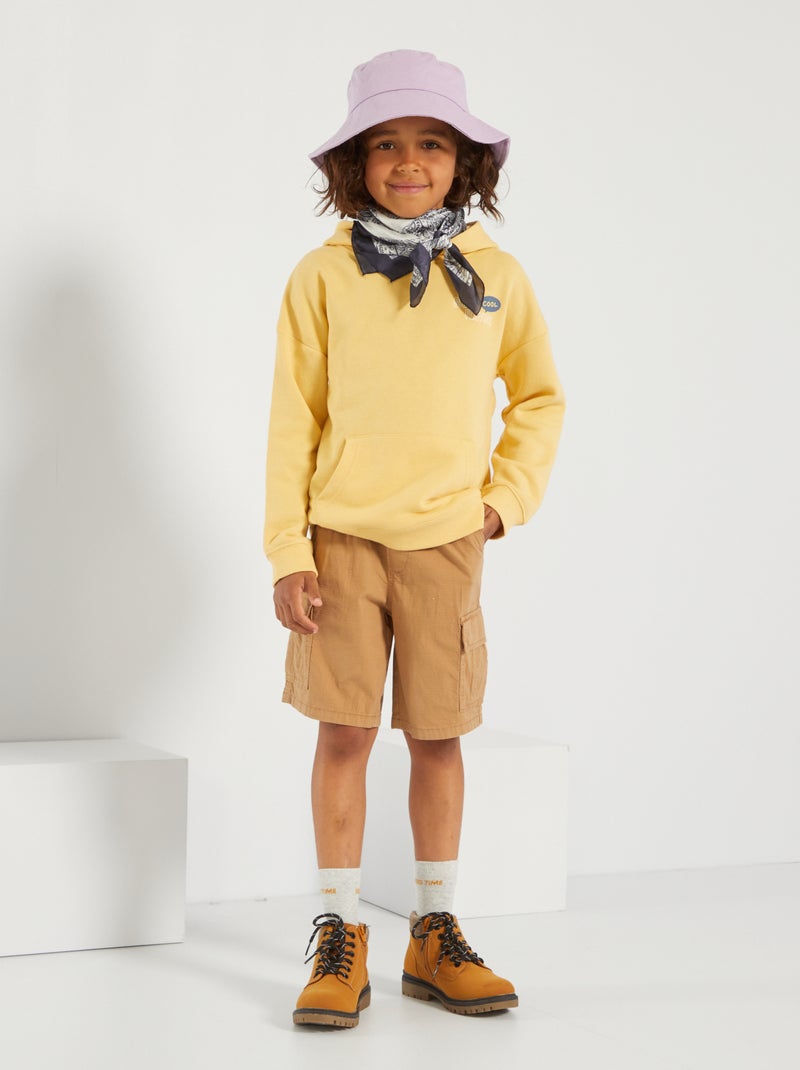 Bermudas de corte direito e bolsos battle BEGE - Kiabi