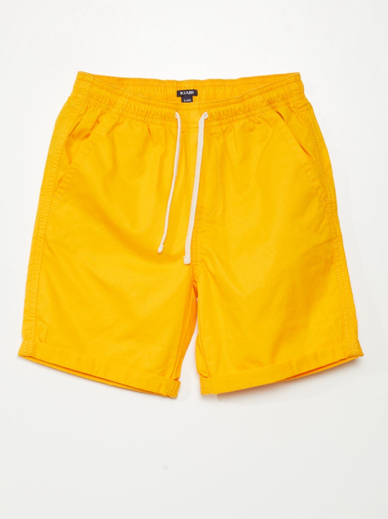 Bermudas de corte direito lisas AMARELO - Kiabi