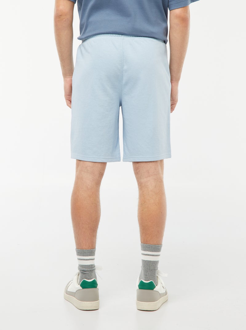 Bermudas de desporto corte direito em moletão  - AZUL - Kiabi