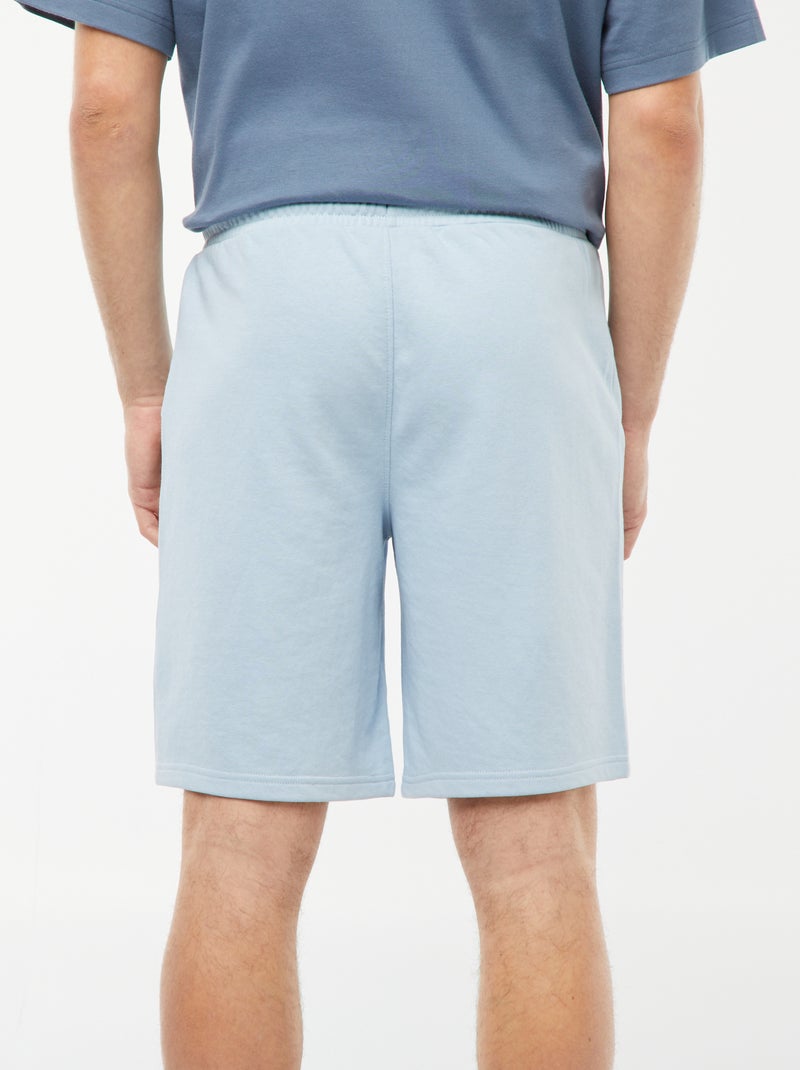 Bermudas de desporto corte direito em moletão  - AZUL - Kiabi