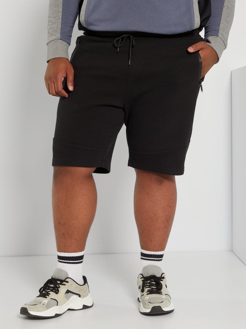 Bermudas de desporto em malha piqué Preto - Kiabi