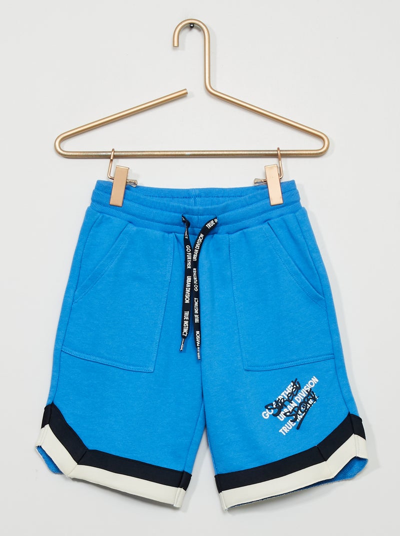 Bermudas de desporto em moletão AZUL - Kiabi