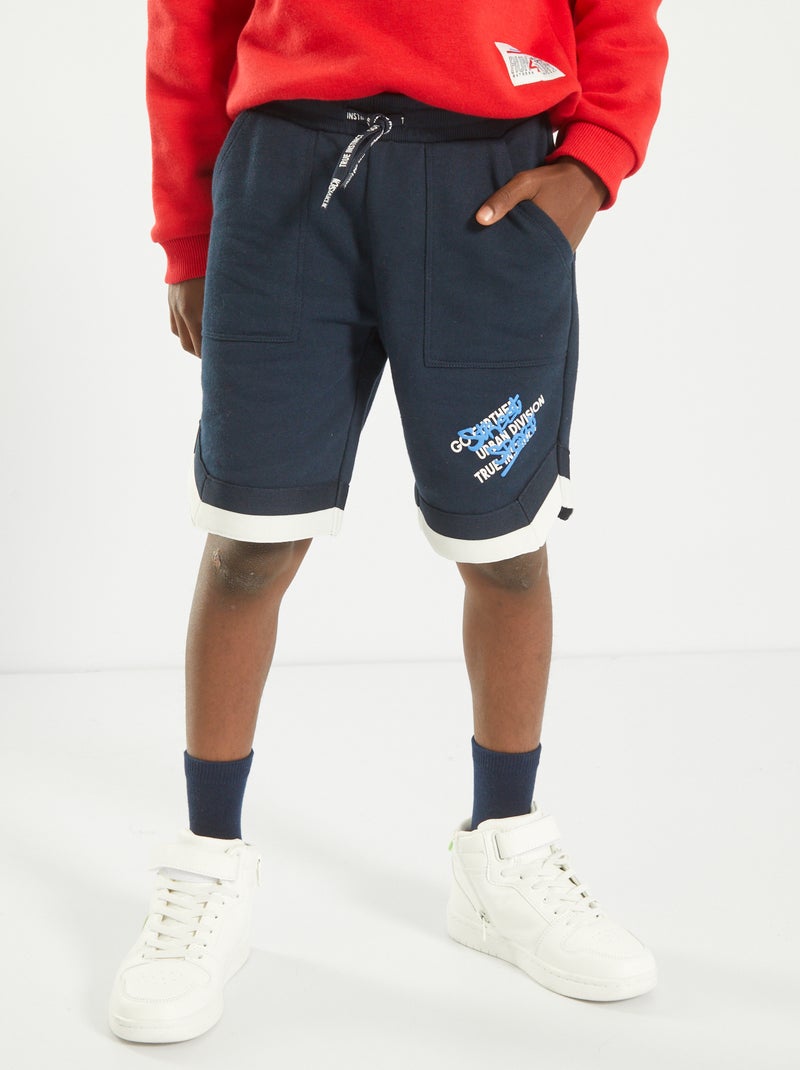 Bermudas de desporto em moletão AZUL - Kiabi