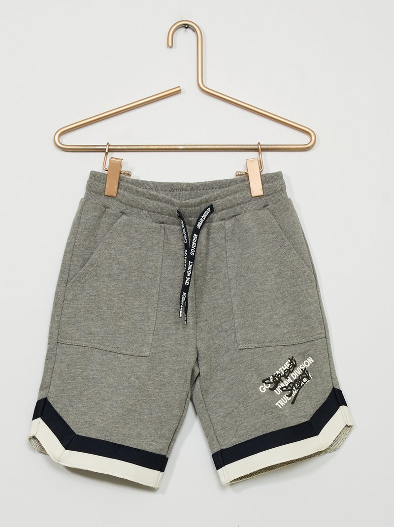 Bermudas de desporto em moletão CINZA - Kiabi