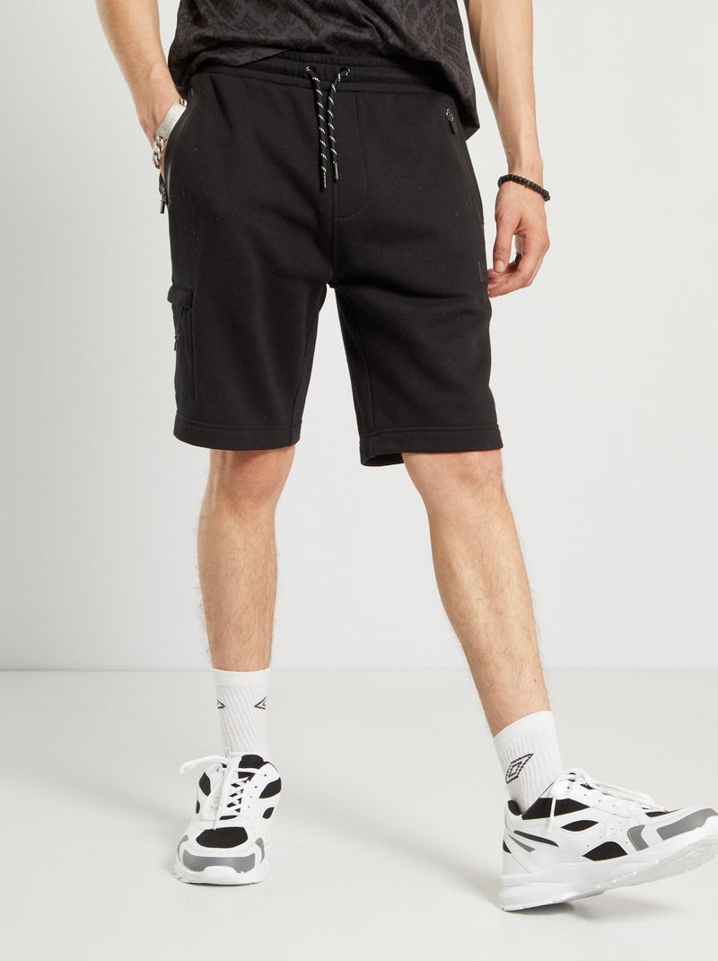 Bermudas de desporto em moletão PRETO - Kiabi