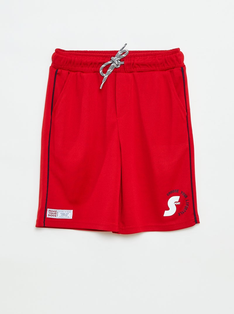 Bermudas de desporto leves com bolsos Vermelho - Kiabi