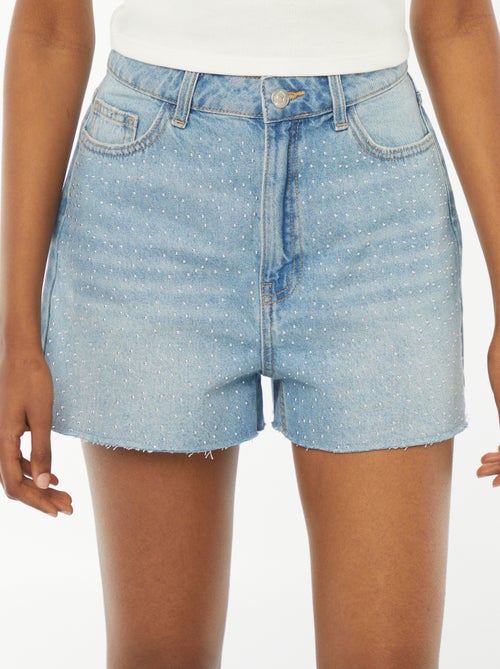 Bermudas de ganga 5 bolsos com ouropel - Kiabi