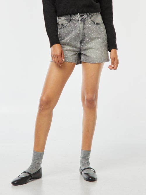 Bermudas de ganga 5 bolsos com ouropel - Kiabi