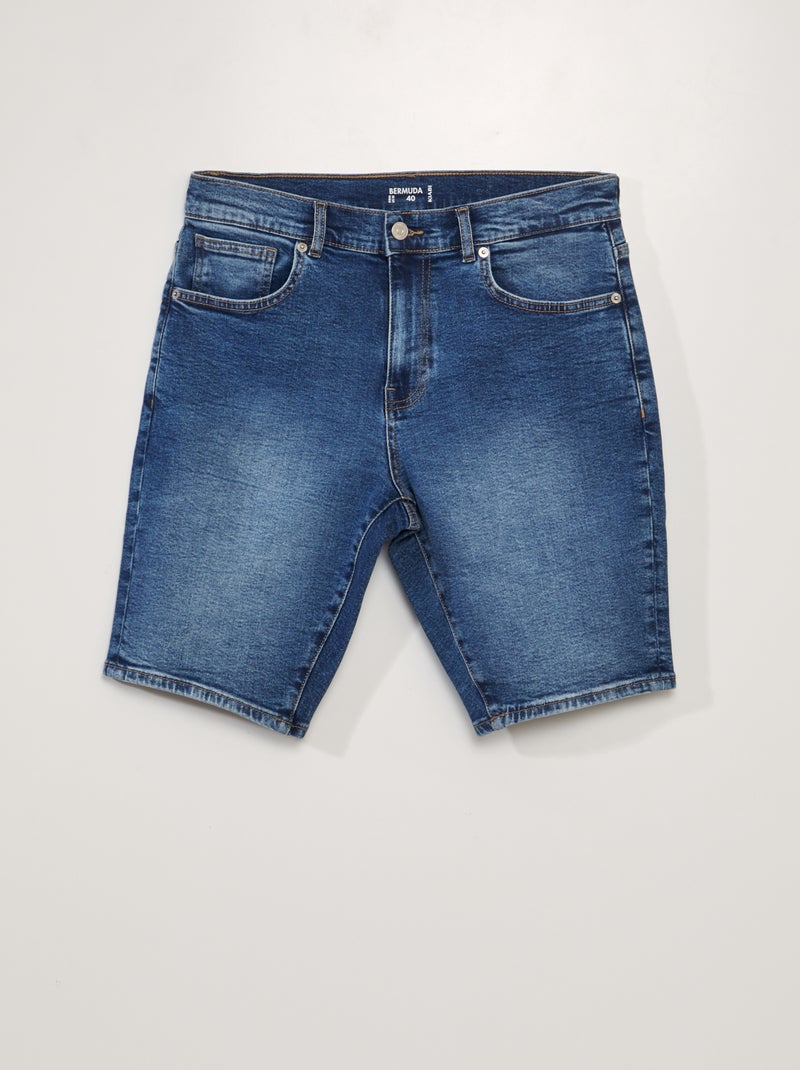 Bermudas de ganga com 5 bolsos AZUL - Kiabi