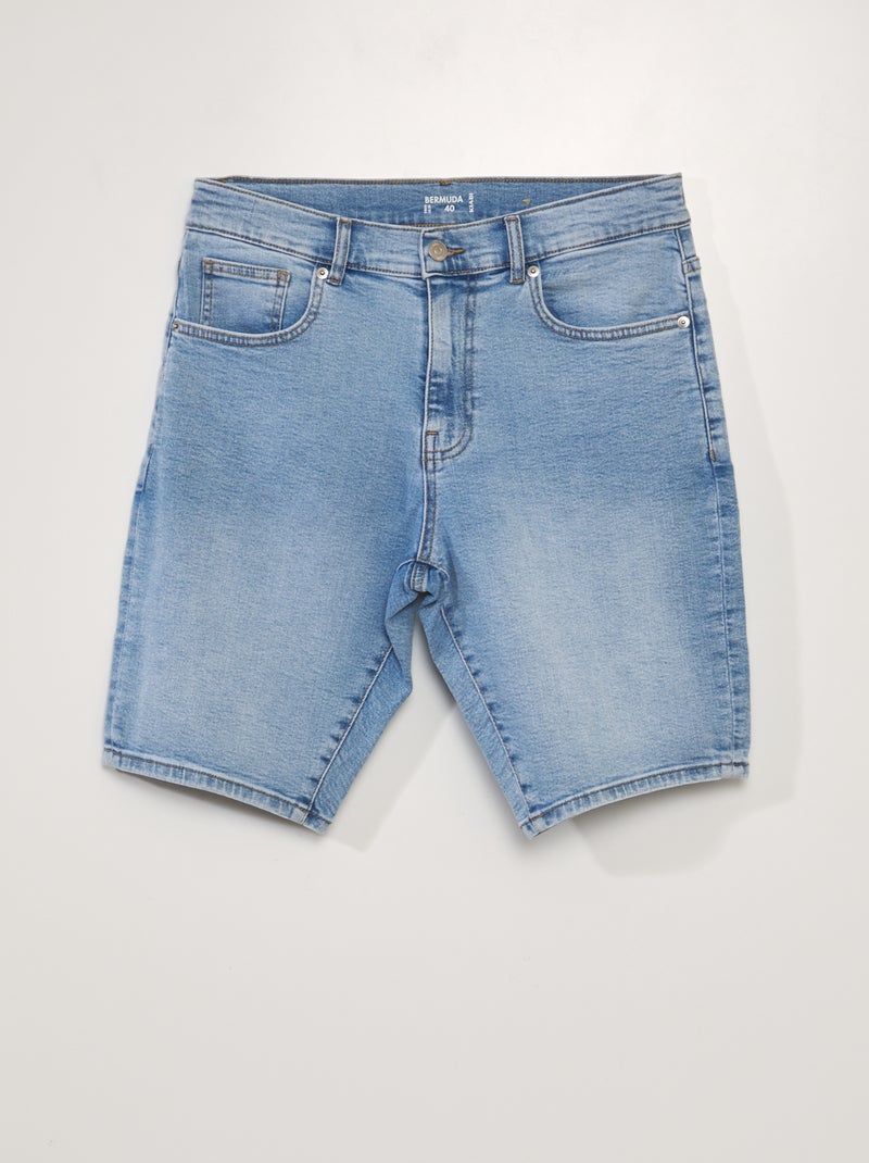 Bermudas de ganga com 5 bolsos AZUL - Kiabi