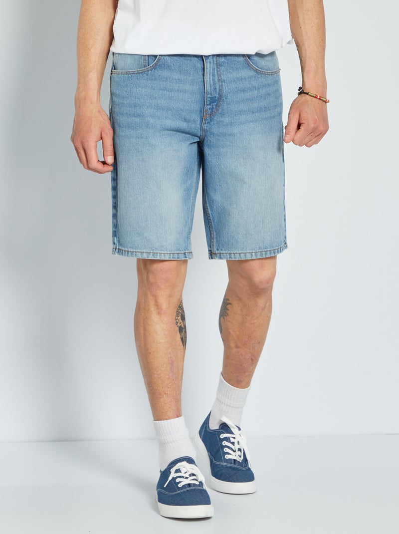 Bermudas de ganga com 5 bolsos AZUL - Kiabi