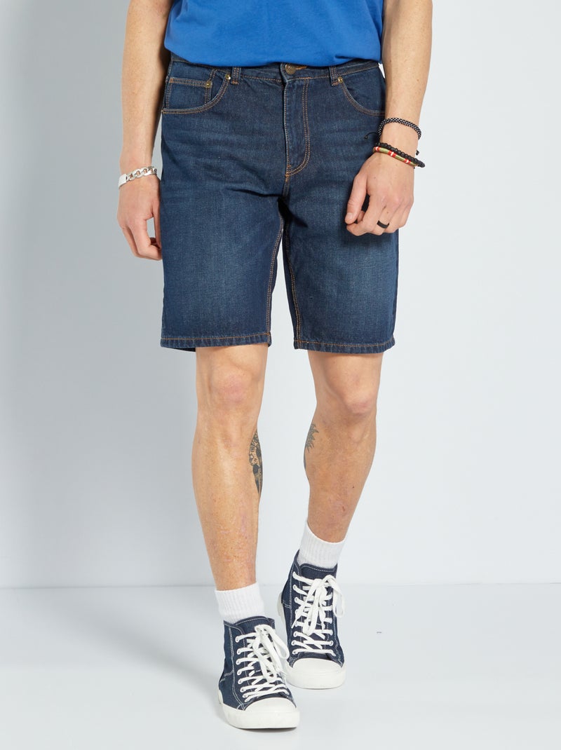 Bermudas de ganga com 5 bolsos AZUL - Kiabi