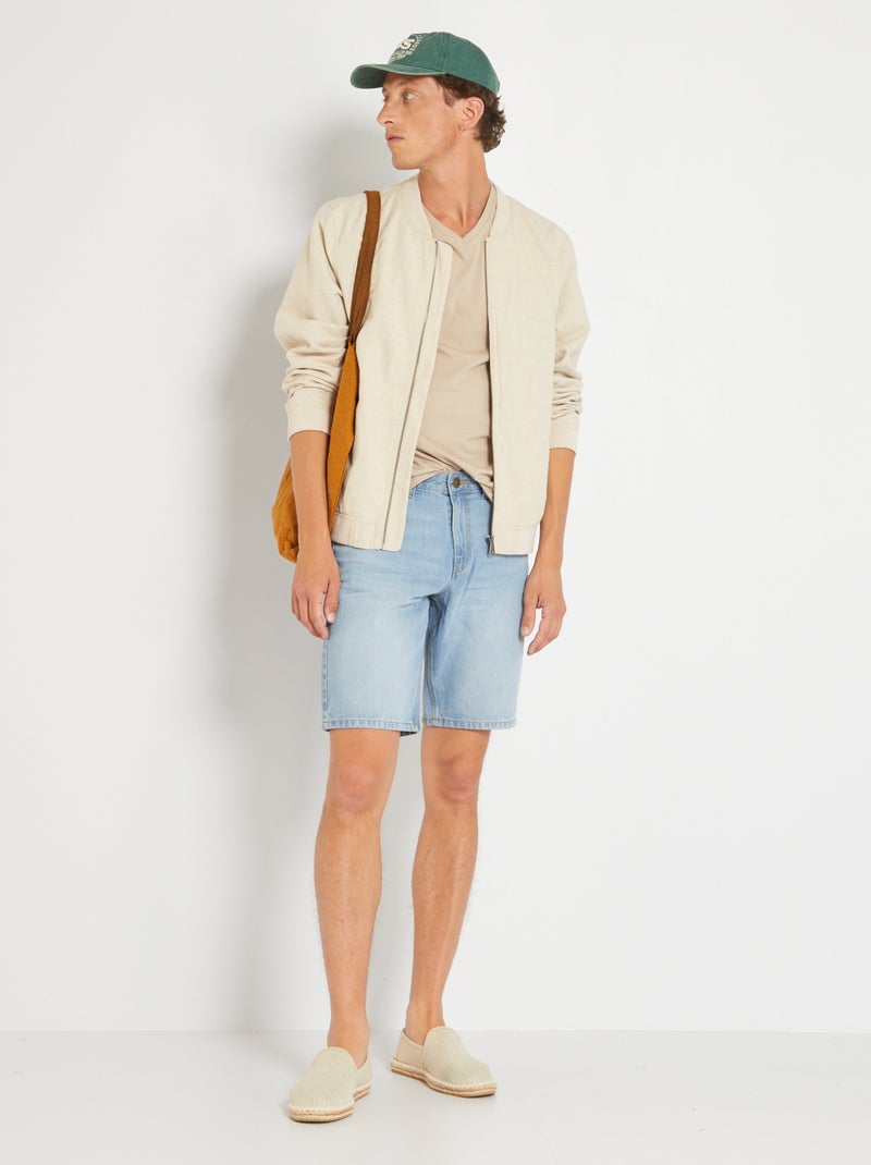 Bermudas de ganga com 5 bolsos Azul - Kiabi