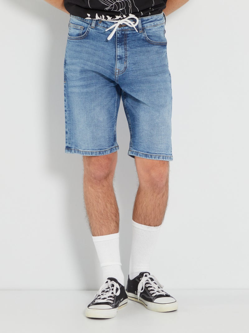 Bermudas de ganga com 5 bolsos AZUL - Kiabi