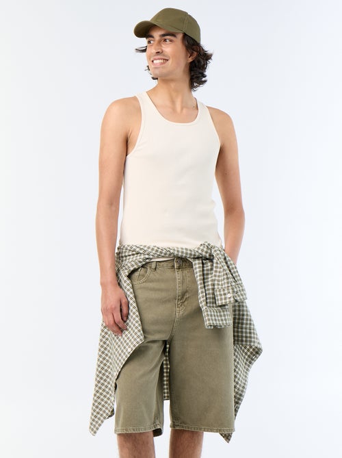 Bermudas de ganga com 5 bolsos - Kiabi Bermudas de ganga com 5 bolsos - Kiabi