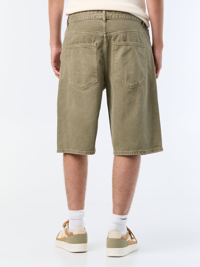 Bermudas de ganga com 5 bolsos Caqui - Kiabi