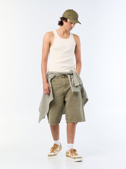 Bermudas de ganga com 5 bolsos - Kiabi Bermudas de ganga com 5 bolsos - Kiabi