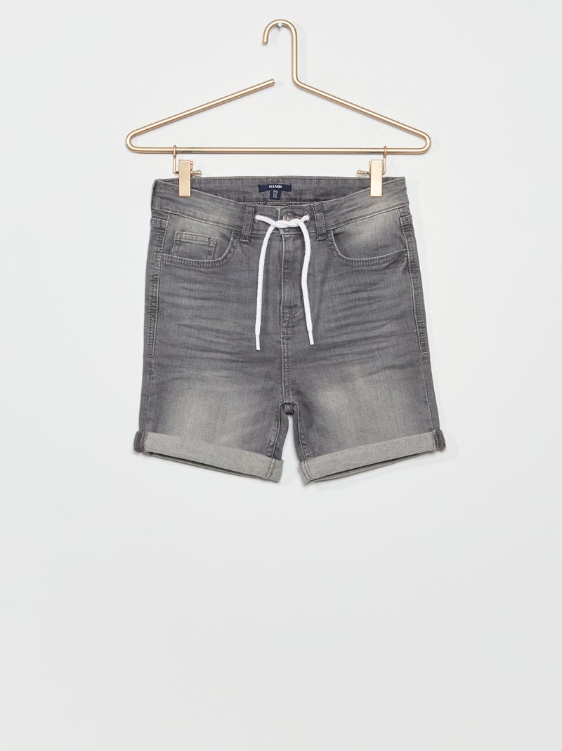 Bermudas de ganga com 5 bolsos CINZA - Kiabi