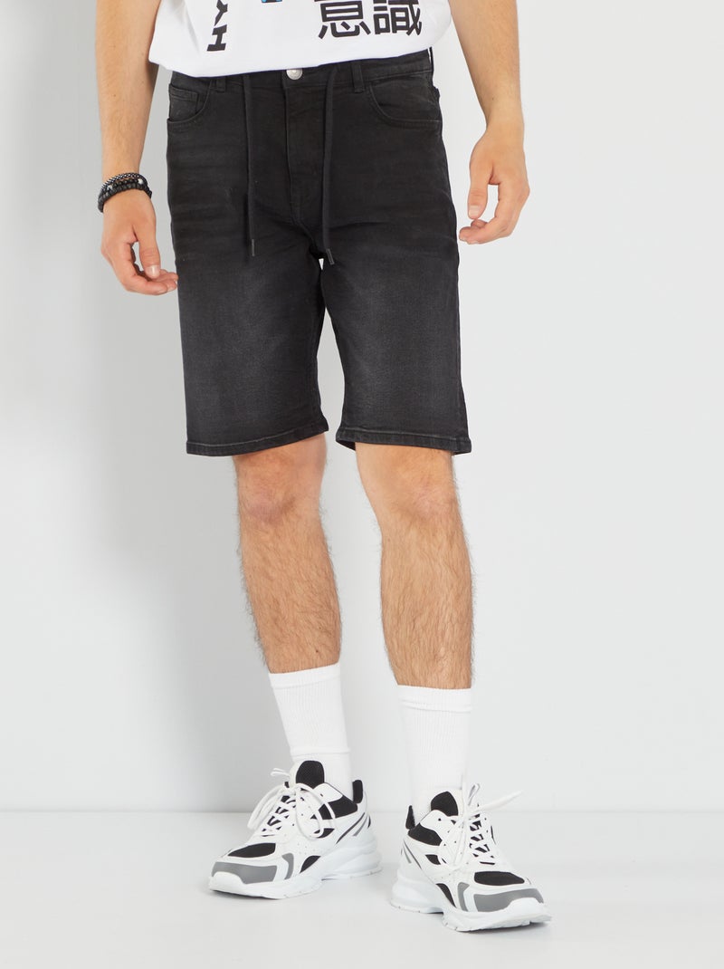 Bermudas de ganga com 5 bolsos PRETO - Kiabi