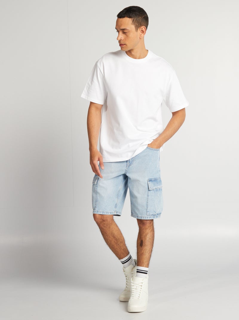Bermudas de ganga com bolsos AZUL - Kiabi