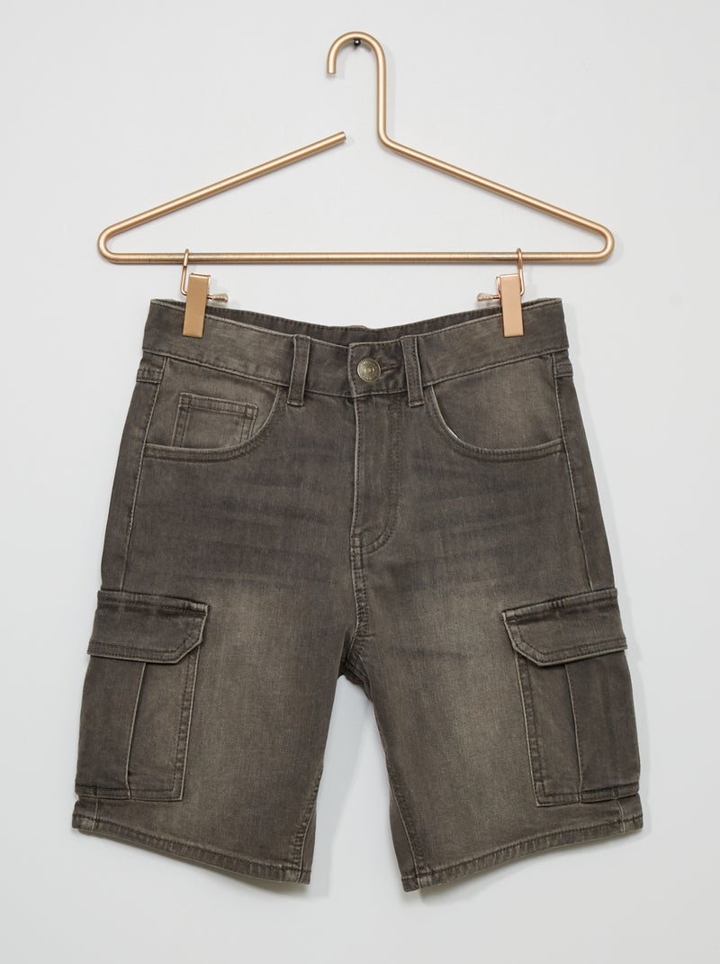 Bermudas de ganga com bolsos cargo CINZA - Kiabi