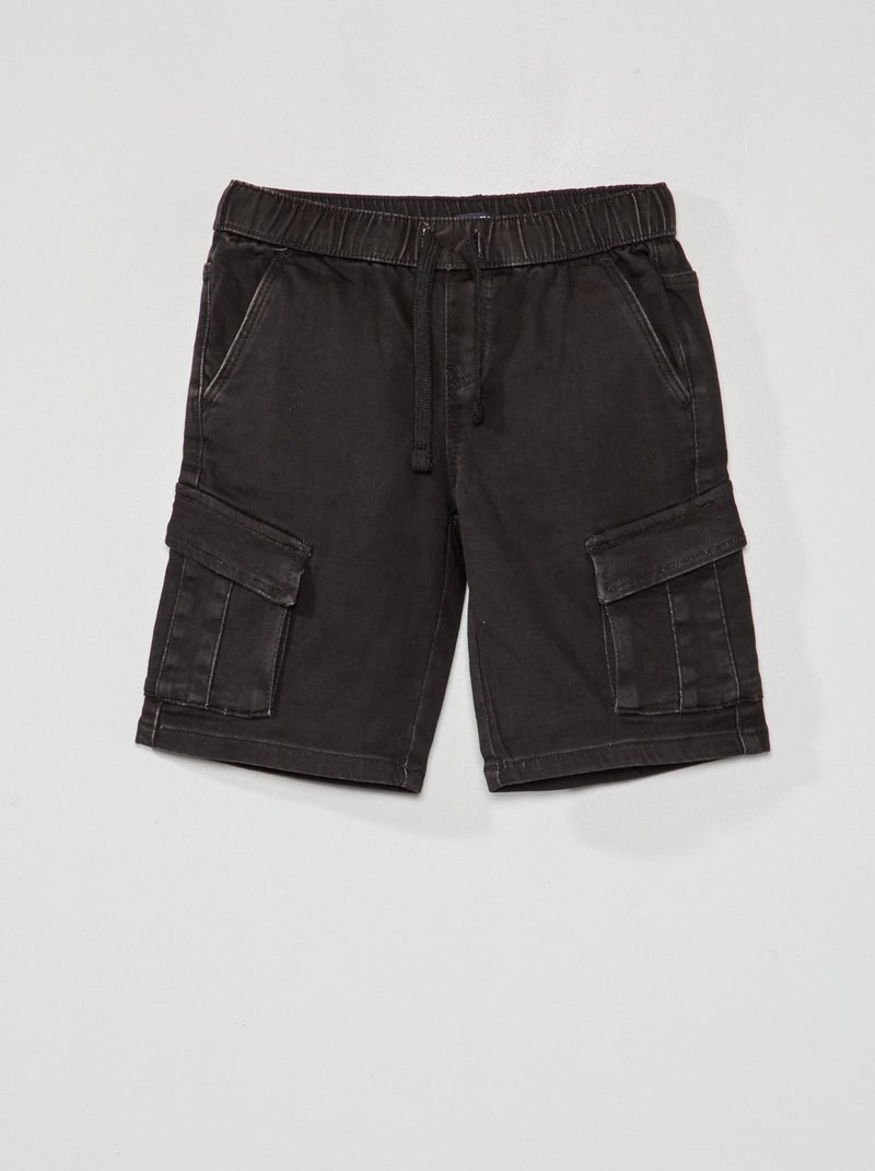 Bermudas de ganga com bolsos PRETO - Kiabi